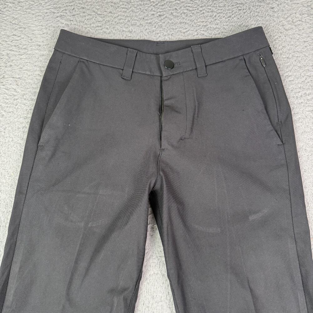 Lululemon Commission Pants Mens 28x31 Black Classic Warpstreme Golf Chino FLAWED
